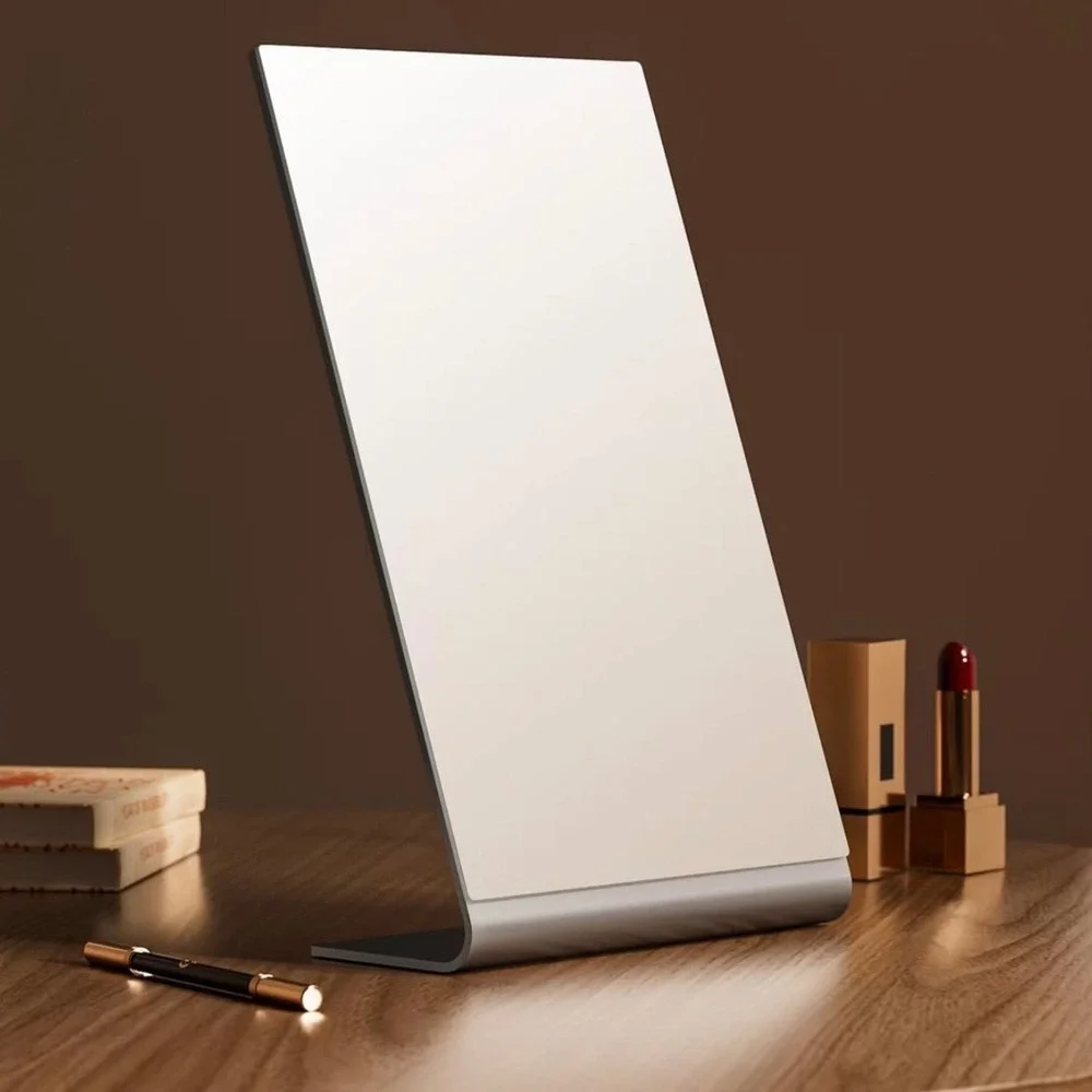 NEZZOE Modern Luxury Makeup Mirror‎ 12x7 Silver Aluminum Frameless HD Glass NL30